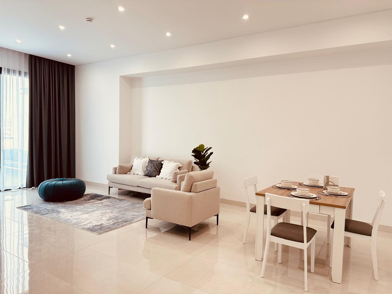 Sea View (Partial) Huge Balcony 1Bhk fully furnished at The Wave (Al Mouj) Lagoons Residence for Sale