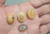 4 Old Mine Sulmani Eye Stones (Rare Natural Aqeeq) – 19 to 34 Carat