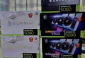 GeForce RTX 5090, RTX 5080, RTX 5070 Ti, RTX 5070, RTX 4090, RTX 4080 Super,  RTX 4080, RTX 4070 Ti Super,  RTX 4070 Ti, RTX 4070 Super
