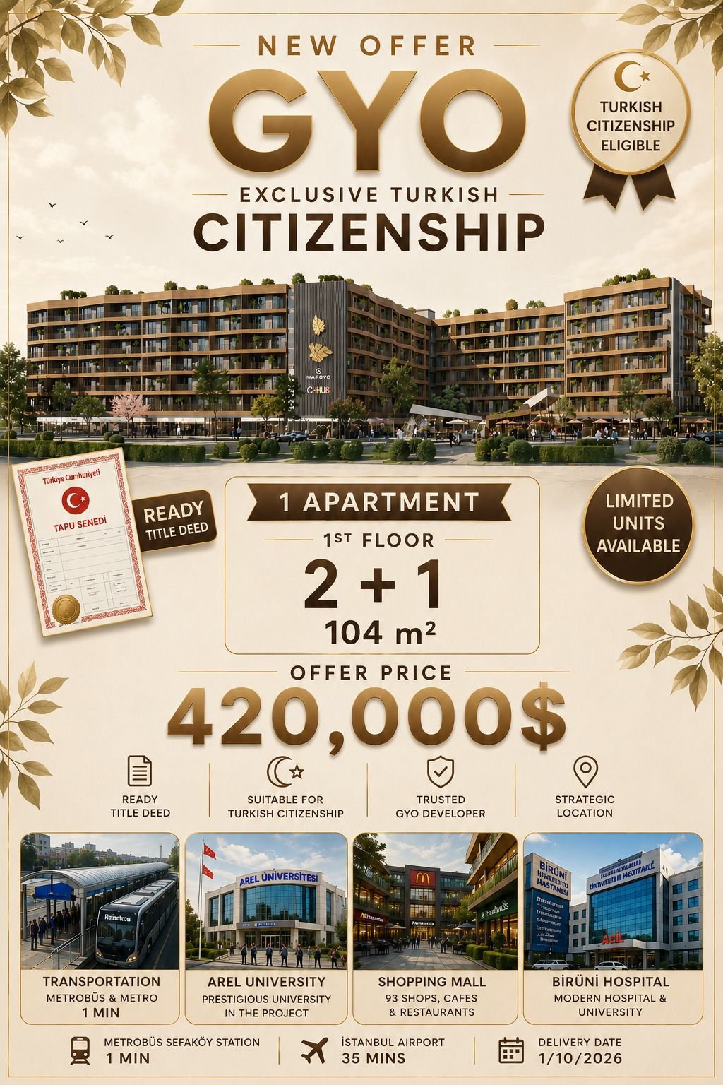 İstanbul Sefakoy the city center central location