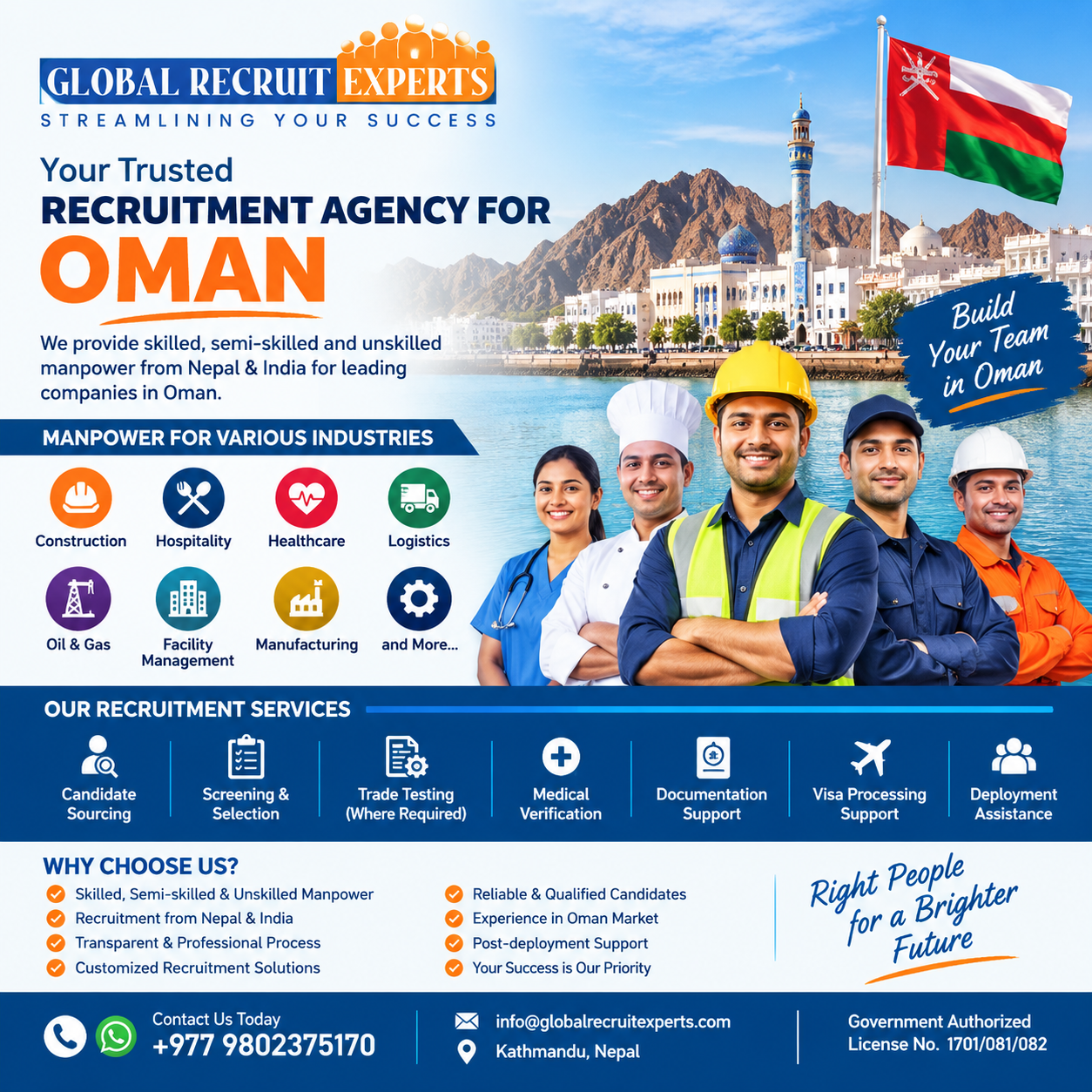 Recruitment Agency for Oman – Global Recruit Experts