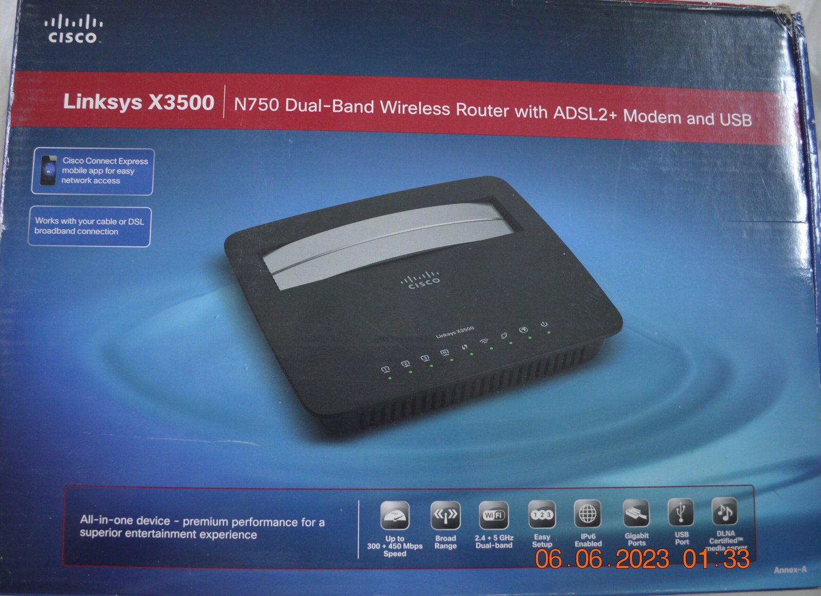 Linksys X3500 N750 ADSL2+ Modem Router